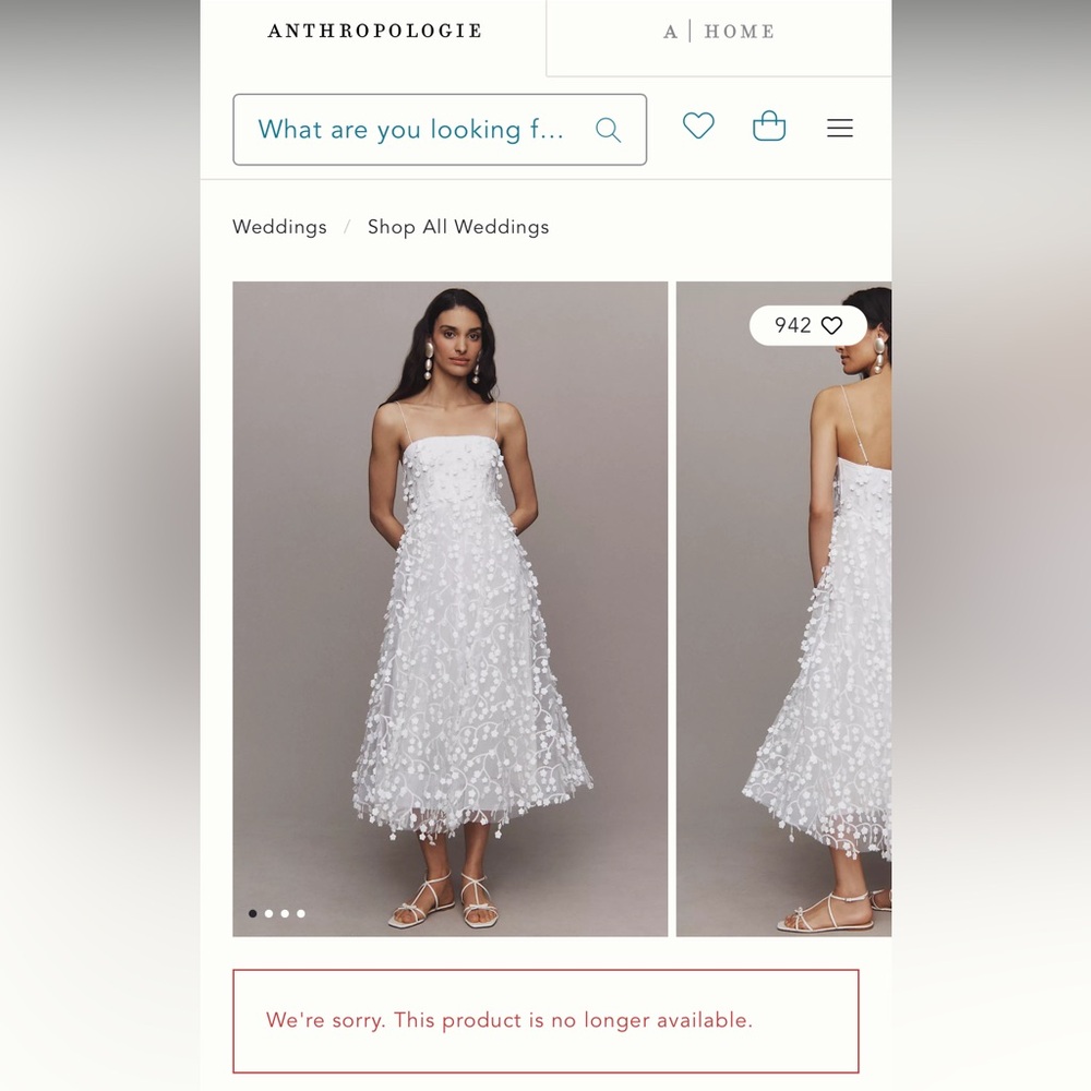 RARE ANTHRO BHLDN Strapless 3D Floral Vine Fit & Flare Midi Dress - Picture 6 of 7